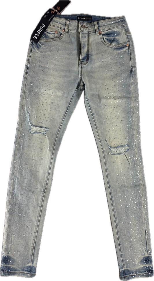 Rhinestone Purple Jeans
